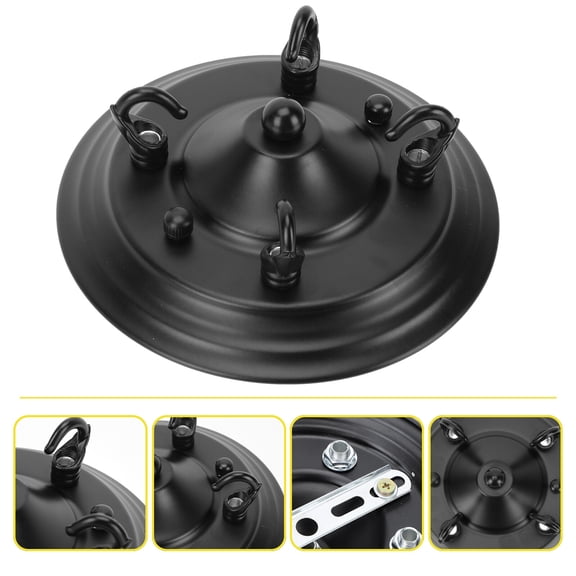 COMPUKAS Delicate Lamp Holder Black 1Pack 6.3X6.3X1.6In Iron