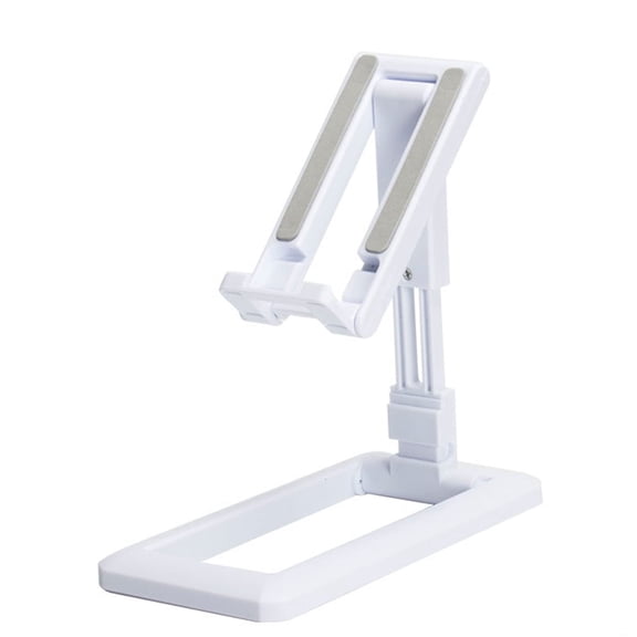 1Pc Cell Phone Stand, Adjustable & Folding Phone Holder, Multi-Angle Support Portable Bracket Universal Foldable Stand for iPad, Stable Base Dual-Axis Compact Phone Mount, White