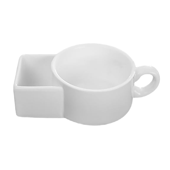 1Pc Ceramic 3-In-1 Cookie Mug Set 350Ml Soup Cup + 125Ml Square Bowl Office Home Microwave Safe