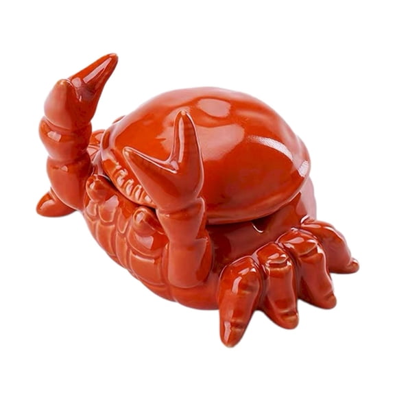 1Pc Ceramic Crab Ashtray Crab Ceramic Ashtray Glass For Desk Shelf Red