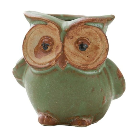 1Pc Ceramic Owl Vase Owl Ceramic Planter Ceramics For Desk Shelf (G)