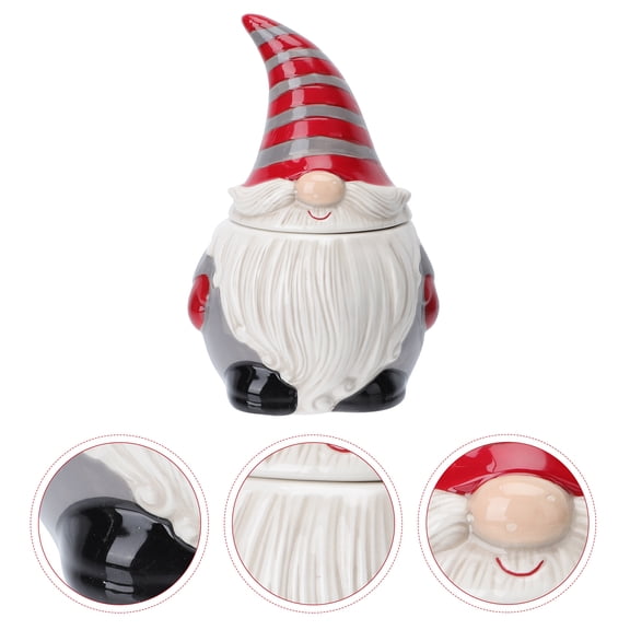 LEORX Airtight Storage Jar Ceramic Santa Shape Tea Can 1Pc