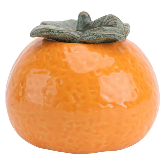 1Pc Ceramic Tea Jar Tea Canister Orange-shape Tea Storage Canister Home Adorn