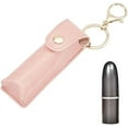 thumbnail image 1 of 1Pc Chapstick Keychain Holder 6.3 Inch PU Leather Clip-on Lipstick Organizer Pouch Portable Lip Balm Sleeves Holder, 1 of 9