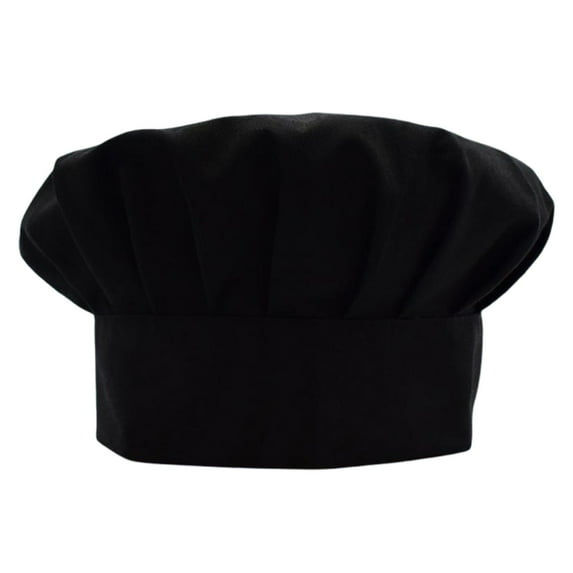 1Pc Chef Hat for Men Women Adults,Elastic Band Adjustable Cotton Chefs Hat Chef Works Hats Chef Cap Cook Hat Adult Premium Adjustable Elastic Baker Kitchen Cooking Chef Cap(Black,9.8x9.8x10")