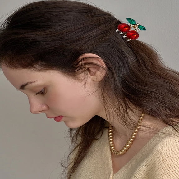 1Pc Cherry Mini Hair Clip Mini Cherry Claw Hairclip Snap Barrettes Stylish Hairing Decorations Accessories