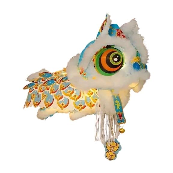 1Pc Chinese New Year DIY Lion Dance Lantern Kit 2026 Spring Festival PP Material Handheld Lantern Festival Props Home Decorations Holiday Gift
