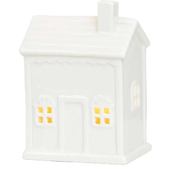 1Pc Christmas House Figurine Christmas House Figurine For Desk,Ceramics (B)