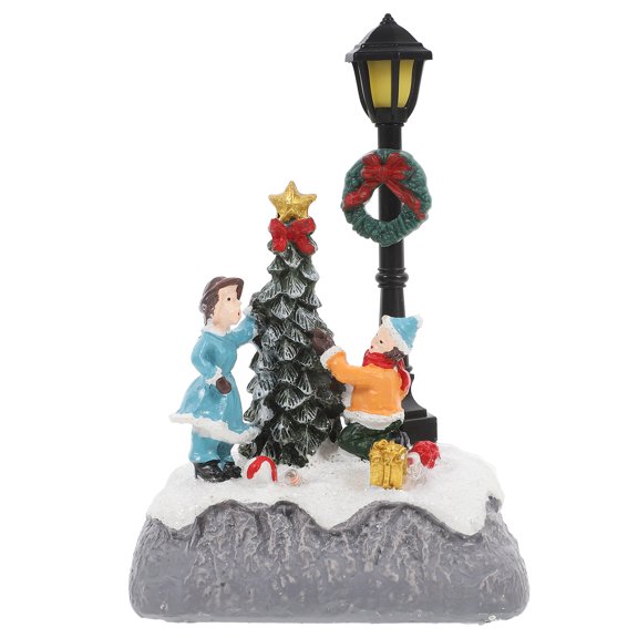 CIMAXIC Christmas Resin Ornament, Multi-Color Micro House for Garden and Desk 1Pc