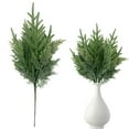 thumbnail image 1 of 1Pc Christmas Real Touch Norfolk Stems,Christmas Fake Cedar Pine Branches,Faux Evergreen Pine Cedar Branches Artificial Christmas Sprigs Picks for Garland Wreath Making DIY Craft Home Holiday Decor, 1 of 5