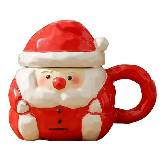 1Pc Christmas Santa Coffee Mugs Vintage Santa Claus Heads Ceramic Mug Christmas Themed Design Cup Set for Coffee Tea Hot Chocolate Xmas Holiday Gifts