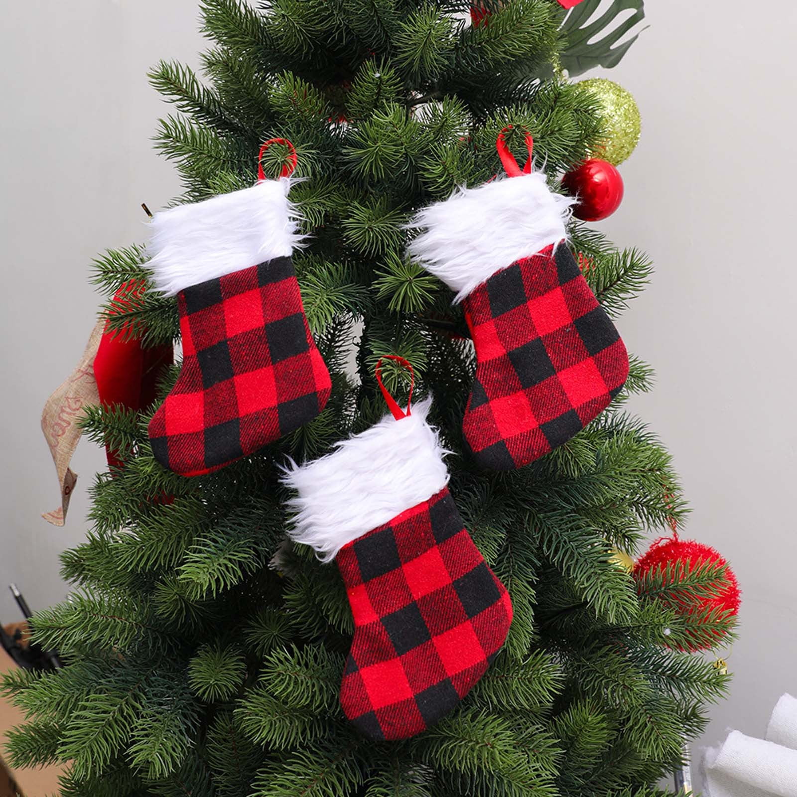 1Pc Christmas Stocking Decorations Bag Christmas Tree Hanging Candy