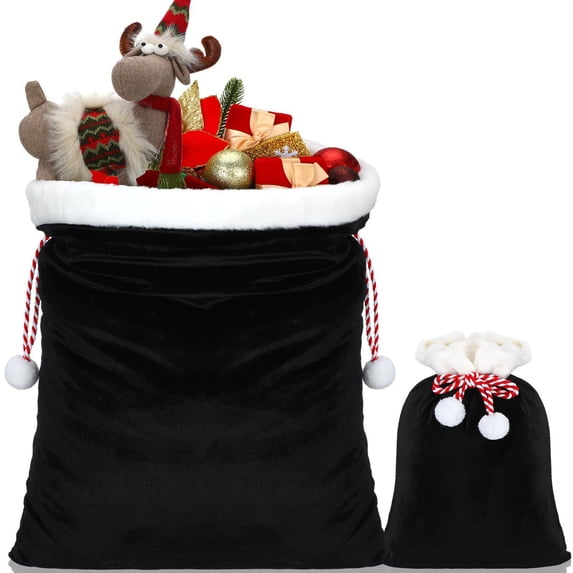 1Pc Christmas Velvet Santa Bags with Drawstring, Santa Sack, Large Christmas Bags, Jumbo Gift Sacks,Santa Gift Bags, Velvet Bag, Gift Wrap Bags for Christmas Party, Xmas Present Sack
