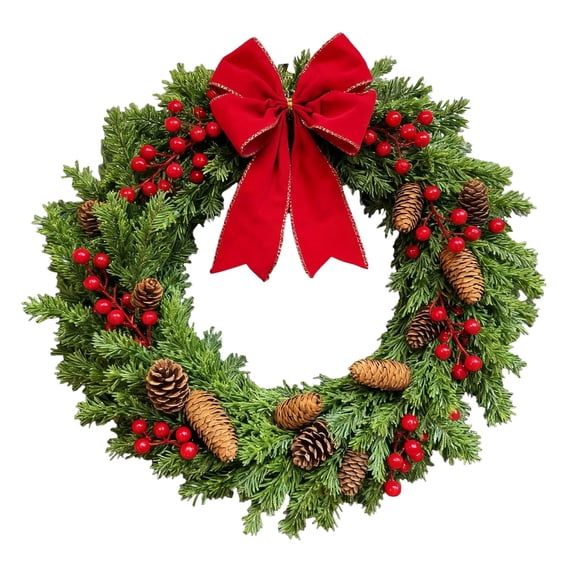 Guirlanda de Natal Q Festas com Laço Grande