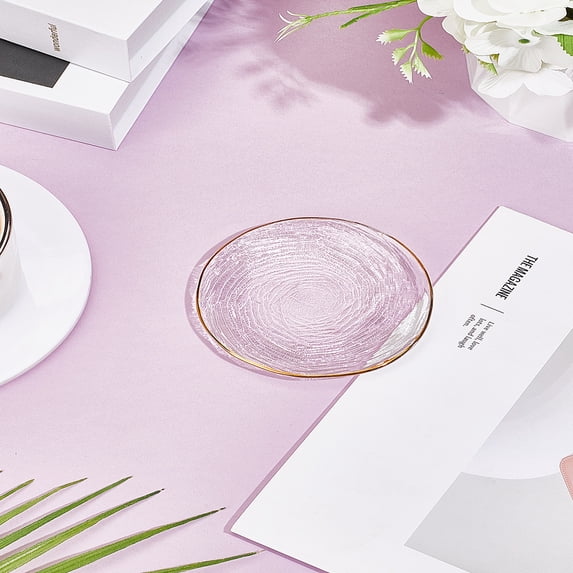 1Pc Clear Glass Coasters Clear Round Glass Coaster Cup Mats Non-Slip Absorbent Drink Coastering for Tabletop Protection Office Desk Desk Dining Table Ornament Housewarming Gifts 84x12mm DIY Clear