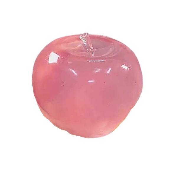1Pc Clear Pink Apple Decompression Toys, Adult Sensory Balls, 3.1 Inch Stress Relief Toys for Home & Office