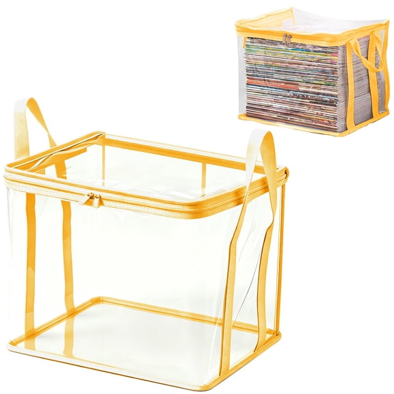 1Pc Clear Storage Bags With Zipper Clear Moving Bags Transparent Handheld Book Storage Bag Clear Storage Containers For Classroom Organization