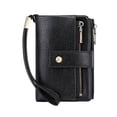 thumbnail image 1 of 1Pc Clearance Sale! PU Leather Small RFID Blocking Wallet, Trifold Compact Card Holder with Zipper (One Size, Black), 1 of 8