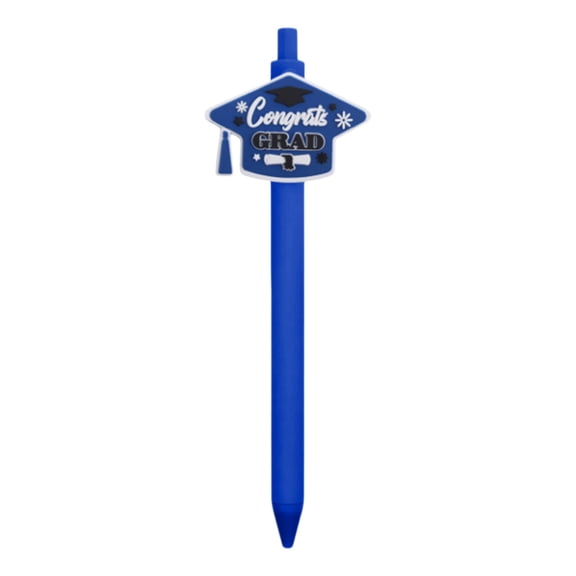 1Pc Clearance Sale! Rubber Graduation Cap Retractable Ballpoint Pen, Cute Ceremony Writing Tool for Daily Use (One Size, Blue)