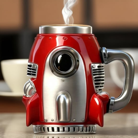 1Pc Clearance Under $12 Rocket Coffee Mug Novelty Cup For Table, Resin Resin Red