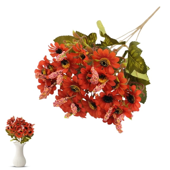 1Pc Clearance Under $3 Artificial Chrysanthemum Ball Fake Flower Plastic For Bedroom Adding Ball Variety Accents Blue Ball Flower (D)