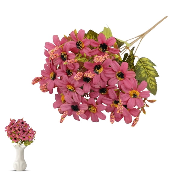 1Pc Clearance Under $3 Artificial Chrysanthemum Faux Plant For Livingroom, Plastic 7-Ear Chrysanthemum (B)