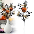 thumbnail image 1 of 1Pc Clearance Under $3 Artificial Halloween Pick Halloween Branch Plastic For Vase Arranging Halloween Branches Black Stem With Pumpkin (G), 1 of 7