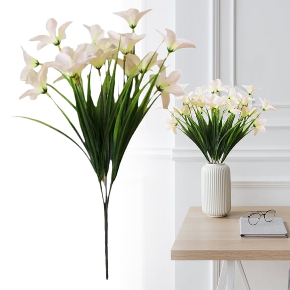 1Pc Clearance Under $3 Artificial Lily Artificial Lily For Vase, Plastic White (E)