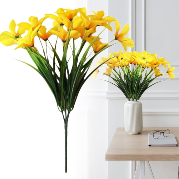 1 Stem Artificial Lily Flower Faux Silk Calla Lily Single Stem for Wedding Bridal Bouquet Vase Home Table Centerpiece Decor 35cm, Clearance Yellow