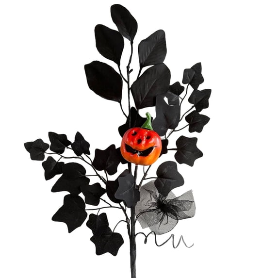 1Pc Clearance Under $3 Artificial Pumpkin Pick Halloween Decor For Tree, Plastic Scary Pumpkin Bouquet J (B)