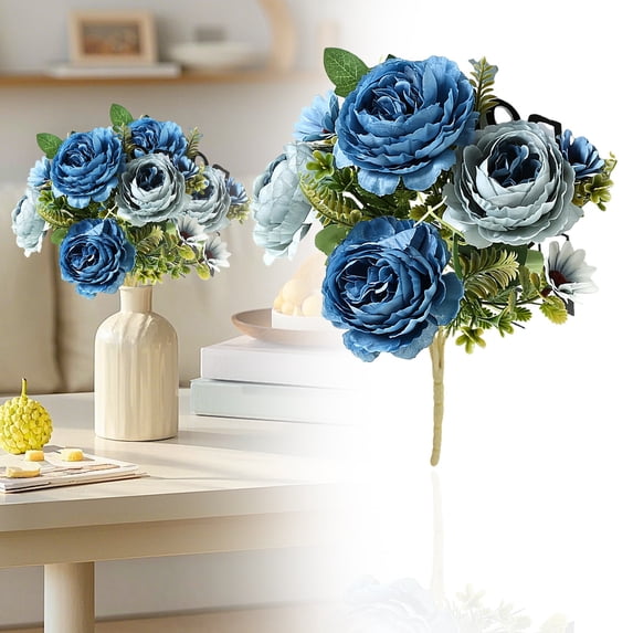 1Pc Clearance Under $3 Artificial Ranunculus Artificial Peony Abs For Vase Display Peony Realistic Blue
