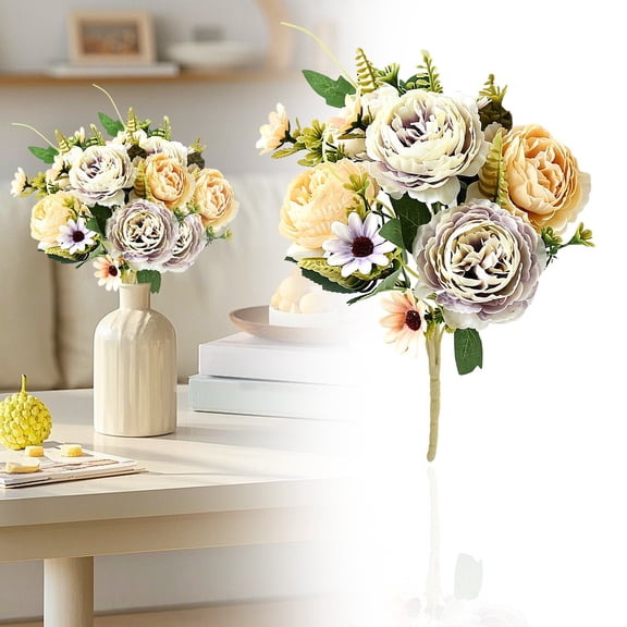 1Pc Clearance Under $3 Artificial Ranunculus Fake Peony Abs For Vase Display Peony Charming Yellow