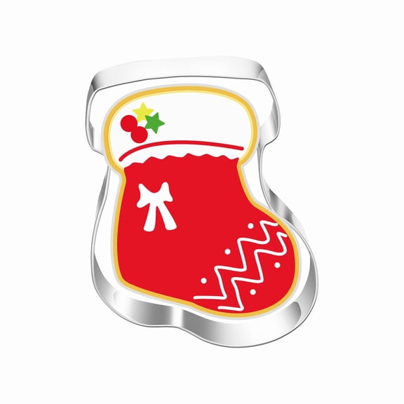 1Pc Clearance Under $3 Christmas Cookie Cutter Cookie Mold Stainless Steel For Baking Stocking Mold Stainless (G)