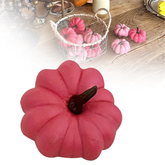1Pc Clearance Under $3 Fake Pumpkin Decoration Party Pumpkin For Mantelpiece, Plastic Dark Pink Simulation Pumpkin Pink