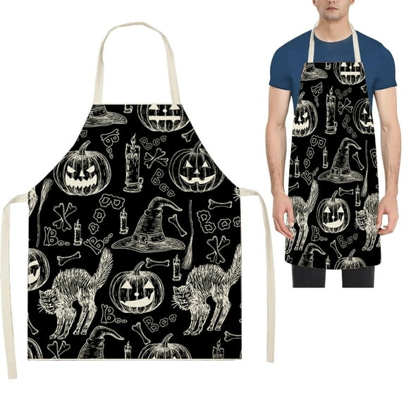 1Pc Clearance Under $3 Halloween Apron Halloween Apron For Kitchen, Cloth Halloween Apron 11 (I)