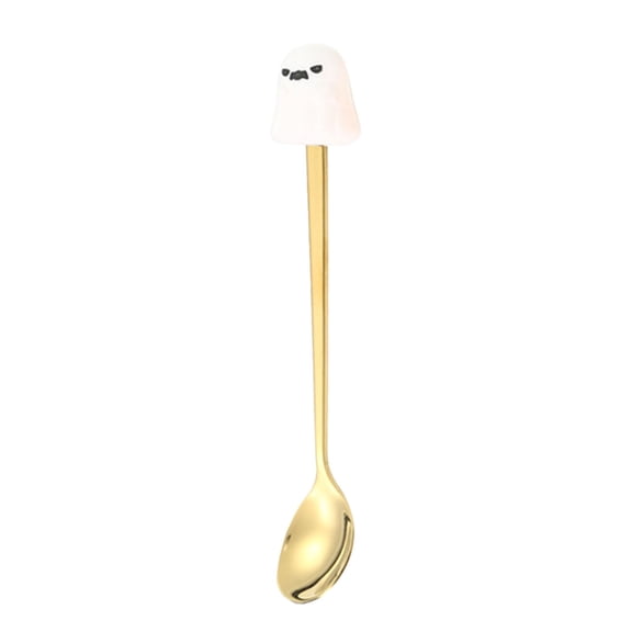 1Pc Clearance Under $3 Halloween Spoon Fork Metal For Picnic Table Packing Halloween Utensils Spoon D (A)