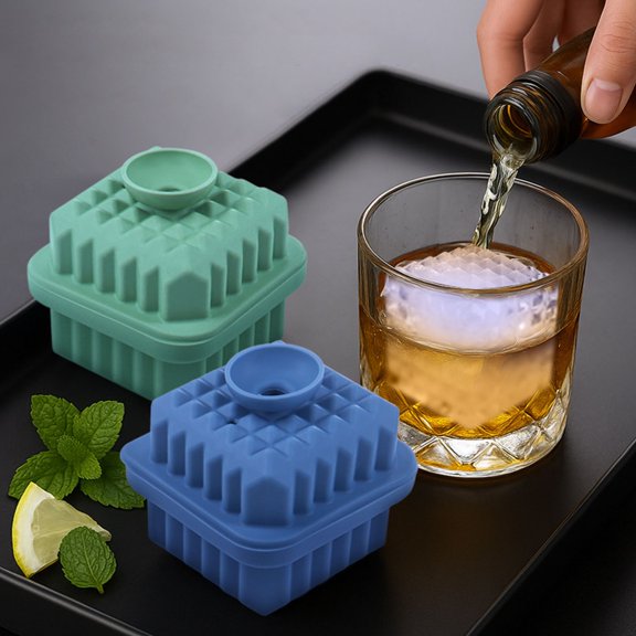 1Pc Clearance Under $3 Ice Cube Mold Vacuum Sealer For Pantry, Silica Gel Green Rose Ice Tray (G)
