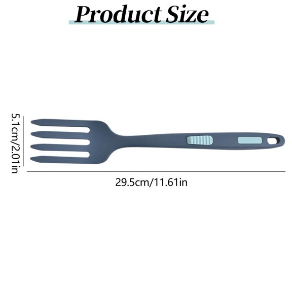 1Pc Clearance Under $3 Silicone Cooking Fork Cooking Fork For Table, Silica Gel Silicone Blue