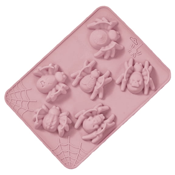 1Pc Clearance Under $3 Silicone Halloween Mold Spider Mold Silica Gel For Kitchen Creating Orange Spider Desserts Orange Spider Mold (D)