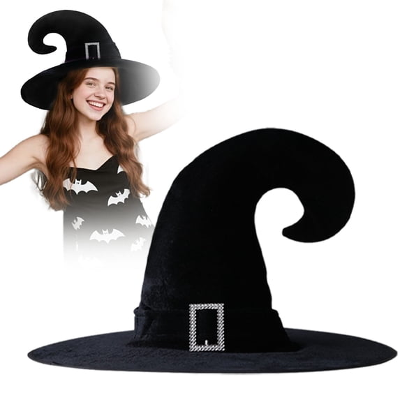 1Pc Clearance Under $3 Witch Hat Witch Hat Cloth For Halloween Night Wearing Witch Hat Witch Curved Hat C (C)