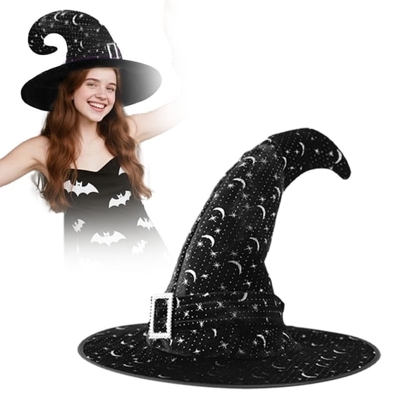 1Pc Clearance Under $3 Witch Hat Witch Hat Cloth For Kids Party Using Witch Hat Witch Curved Hat B (D)