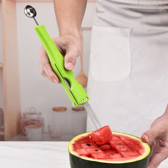 1Pc Clearance Under $5 4-In-1 Vegetable Chopper Fruit Divider For Kitchen, Stainless Steel Stainless Green