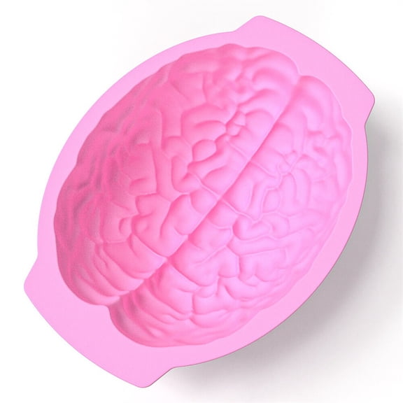 1Pc Clearance Under $5 Brain Cake Mold Brain Cake Mold Silica Gel For Cake Decorating Using Pink Brain Mold Pink Brain Cake Mold Pink