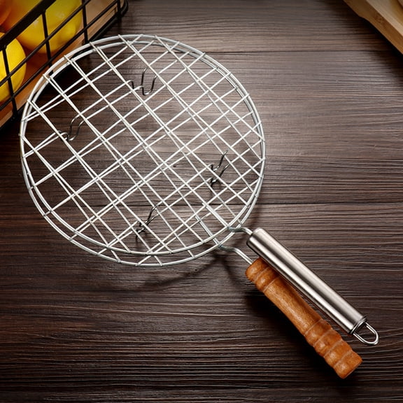 1Pc Clearance Under $5 Grill Grid With Handle Grill Rack Stainless Steel For Grill Cook Food Stainless Brown