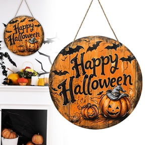 1Pc Clearance Under $5 Halloween Sign Happy Pumpkin Sign Wood For Front Door Hanging Happy Pumpkin Signs Happy Halloween Plaque Orange