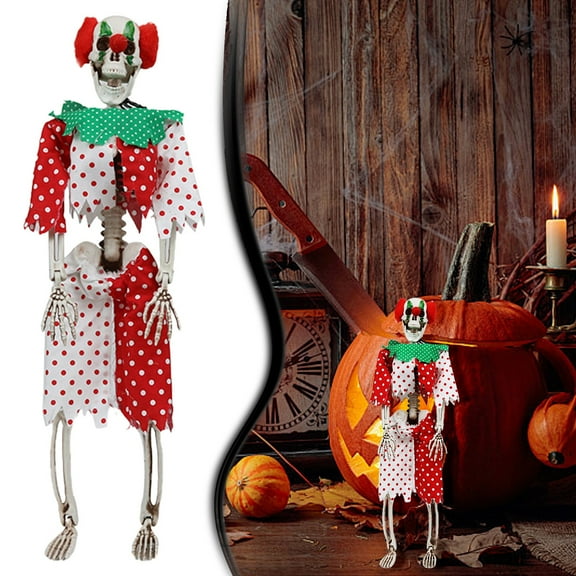 1Pc Clearance Under $5 Skeleton Prop Clown Skeleton Plastic For Party Prop Displaying Clown Skeleton Clown Skeleton Decor (G)
