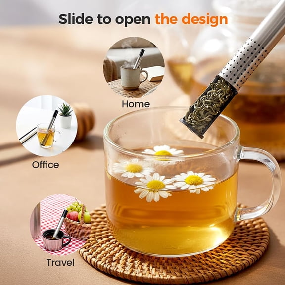 1Pc Clearance Under $5 Tea Infuser Stick Tea Infuser Stainless Steel For Tea Infuse Leaves Stainless Silver
