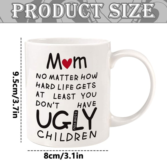 1Pc Clearance Under $7 Mother'S Day Ceramic Mug Coffee Mug For Table, Ceramics Ceramic White