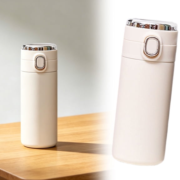 1Pc Clearance Under $7 Smart Tumbler Stainless Steel Smart Mug Stainless Steel For Office Desk Smart Gadget Tech Lover Temperature Mug Beige