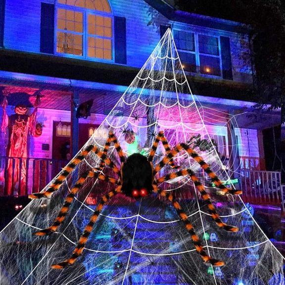 1Pc Clearance Under $7 Spider Decoration Glow Spider Decor For Ceiling, Cloth Giant Glowing Spider A (B)